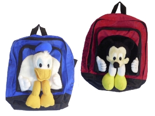Kinderrucksack mit Donald- oder Mickeymausplüschtier